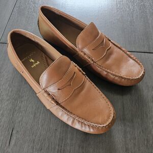 Polo Ralph Lauren Reynold Leather Driving Penny Loafer Men’s 9.5D Brown Preppy